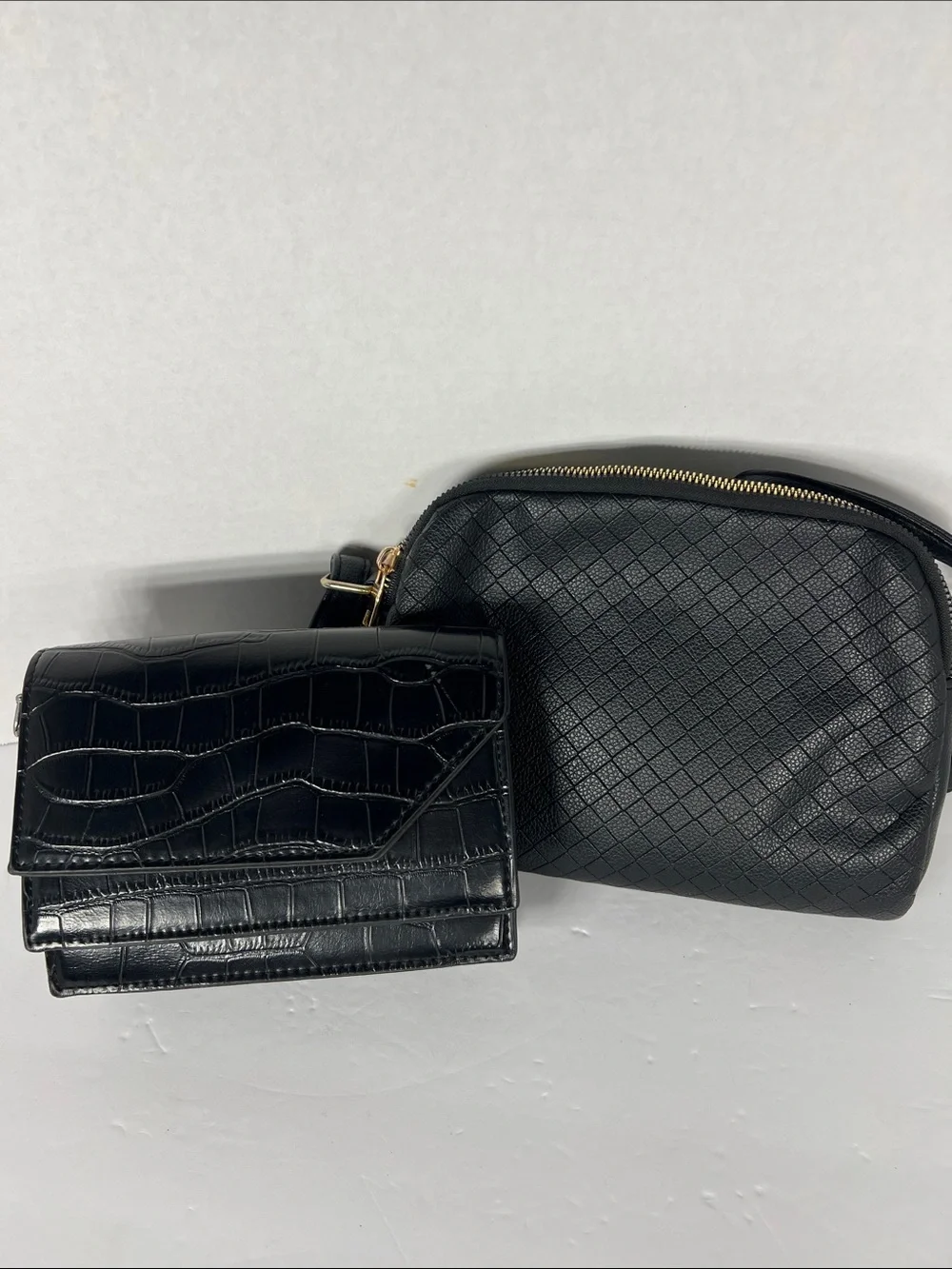 Sleek Black Crossbody Bag and Wallet Set